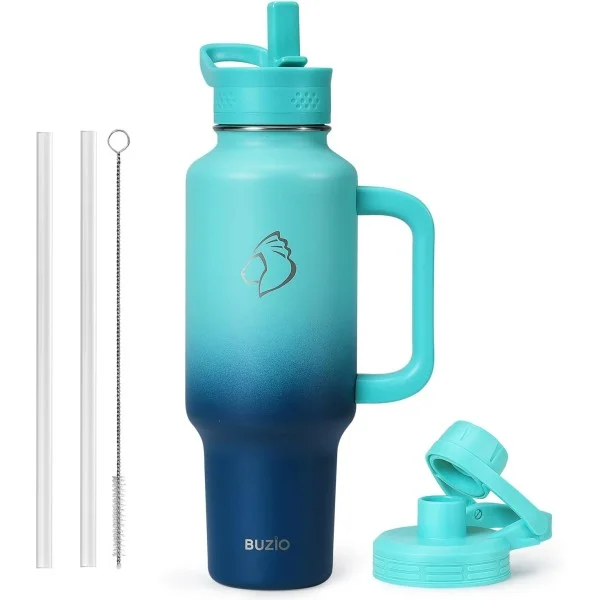 Buzio Trophy Series Handled Water Bottle for Car 1.2Litre, Carribean Blue - X004EGTGJN