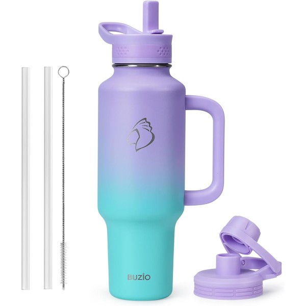 Buzio Trophy Series Handled Water Bottle for Car 1.2Litre, Purple Green - X004EGVF65