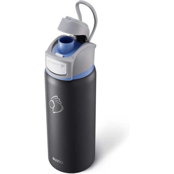 Buzio HuePop Series Insulated Water Bottle 1Litre, Dark Gray - X004IRGJJX