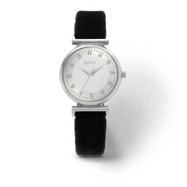 Zyros White Dial Velvet Strap Watch for Women - ZAV008L110211