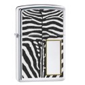 Zippo lighter Zebra Print Chrome ZP28046