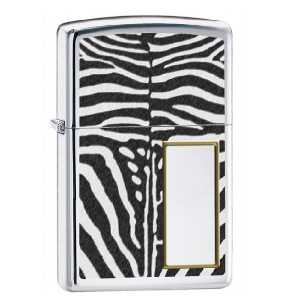 Zippo lighter Zebra Print Chrome ZP28046