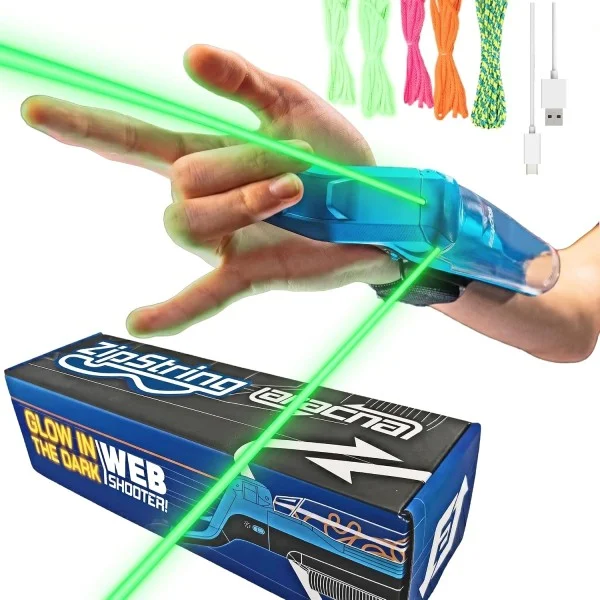 ZipString Aracna Glow-in-the-Dark Webshooter String Launcher Toy - ZSAR25-T