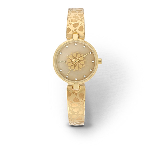 Zyros Luxurious Bangle Strap Arabic Pattern Analog Watch for Women - ZY1111L010153