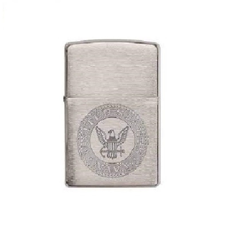 Shop Zippo US Navy Crest Lighter in Brushed Chrome ZP 29385 in