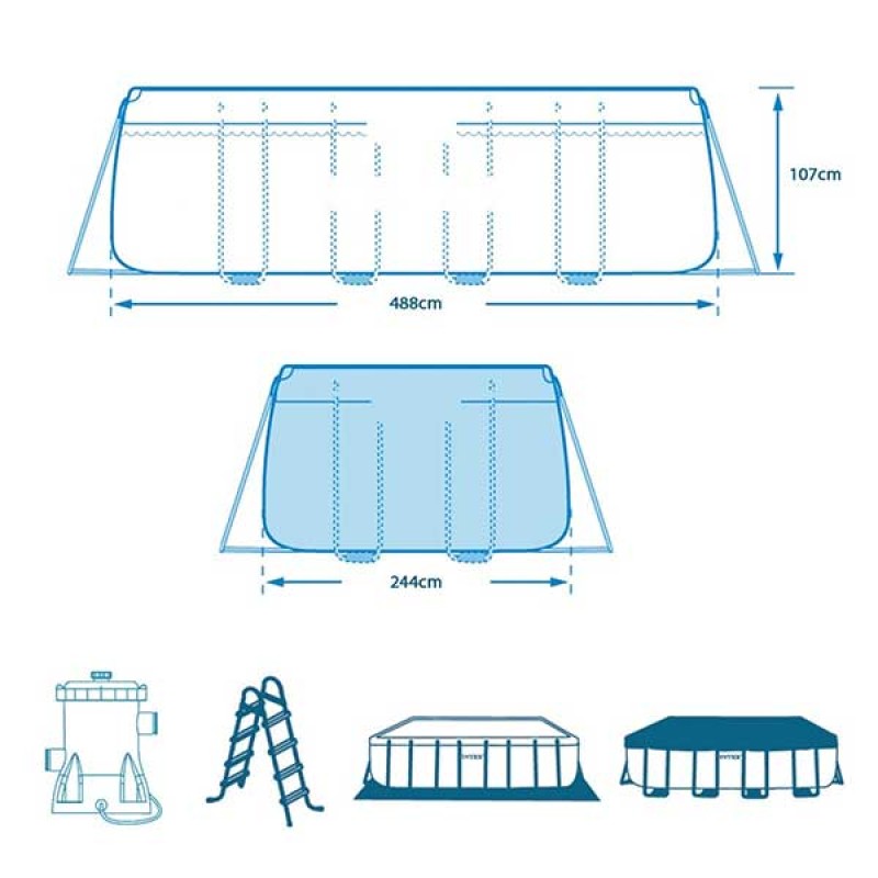 Shop Intex Prism Frame Rectangular Pool X X Cm In Kuwait Kokonano