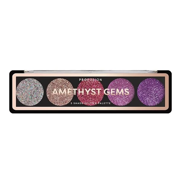 PROFUSION Amethyst Gems 5-Shade Glitter Palette - 2E100FDSP