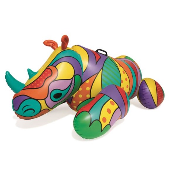 Bestway Pool-Beach Float Multicolour Vinyl Ride-on Float, Rhino - 41116