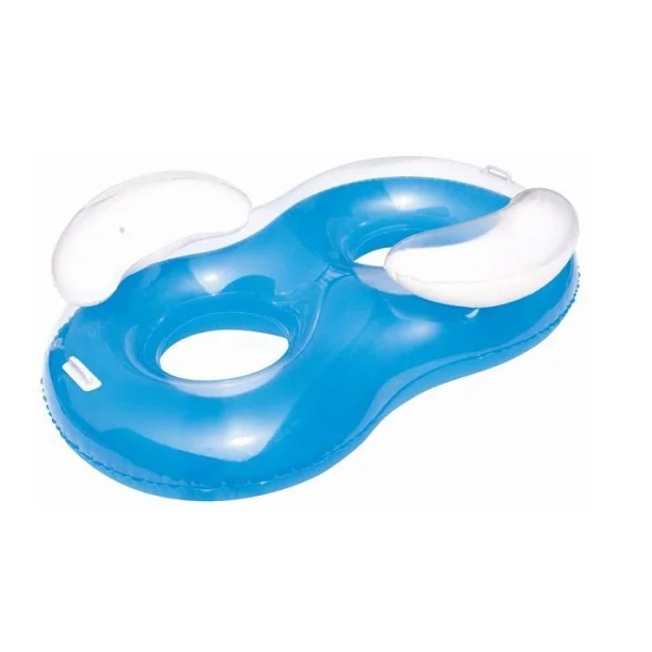 BESTWAY Inflatable Double Ring Lounge Float, 1.88m x 1.17m - 43009