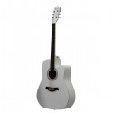 BANSID Basswood 41inch Acoustic Guitar, White - FT-G41-WHITE