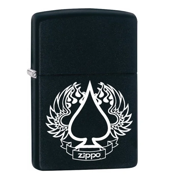 Zippo Lucky Ace Black Matte Lighter - ZP28772