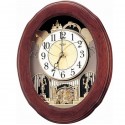 Rhythm Opening Wooden Face Musical Wall Clock - 4MH780WD06