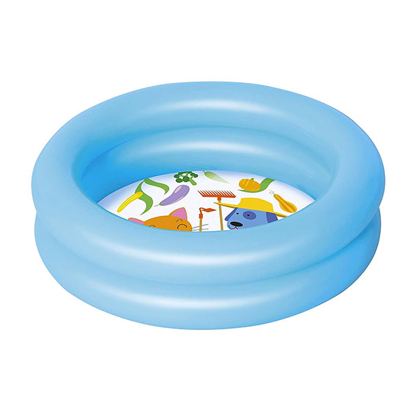 BESTWAY Round 2-Ring Kiddie Pool, 61 x 15 cm, Blue - 51061-B