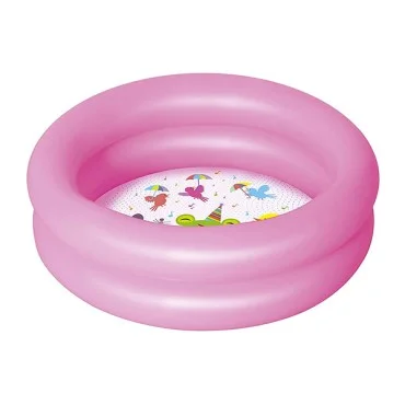 BESTWAY Round 2-Ring Kiddie Pool, 61cm x 15cm, Pink - 51061-P