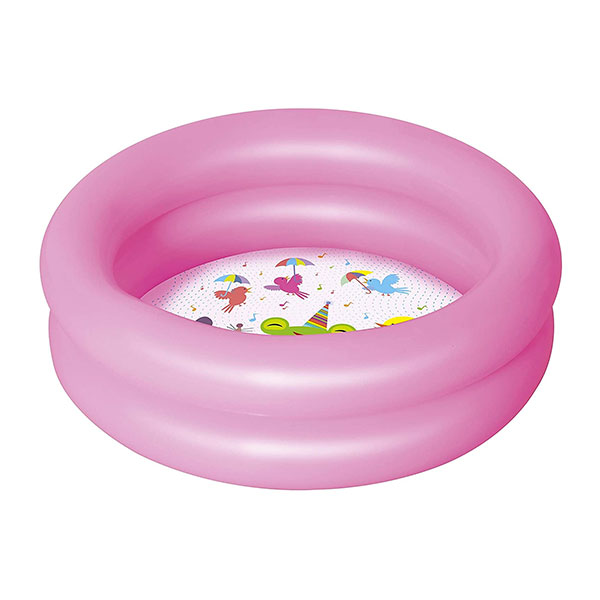 BESTWAY Round 2-Ring Kiddie Pool, 61 x 15 cm, Pink - 51061-P