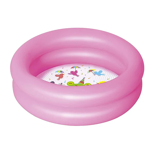 BESTWAY Round 2-Ring Kiddie Pool, 61cm x 15cm, Pink - 51061-P