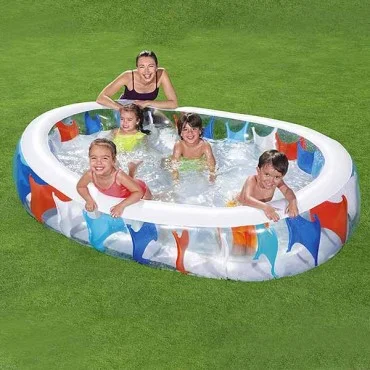 Bestway Elliptic Play Pool / Inflatable Elliptic Family Pool, 2.29m x 1.52m x 51cm - 54066 Bestway Elliptic Play Pool / Inflatable Elliptic Family Pool, 2.29m x 1.52m x 51cm - 54066