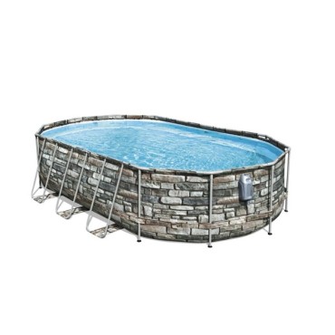 Bestway Power Steel Comfort Jet Series Oval Pool Set 6.10m x 3.66m x 1.22m - 56719