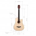 BANSID Basswood 41inch Acoustic Guitar, Natural - FT-G41-NATURAL