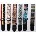P&P Adjustable Wide Guitar Strap, Woven Cotton & Leather For Electric & Acoustic Guitars - P-STRAP-SNAKE