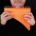 18-Pipe Pan Flute, Panpipe Musical Wind Instrument with Carrying Bag for Beginners, Orange - PAN-18-HOLE-ORANGE