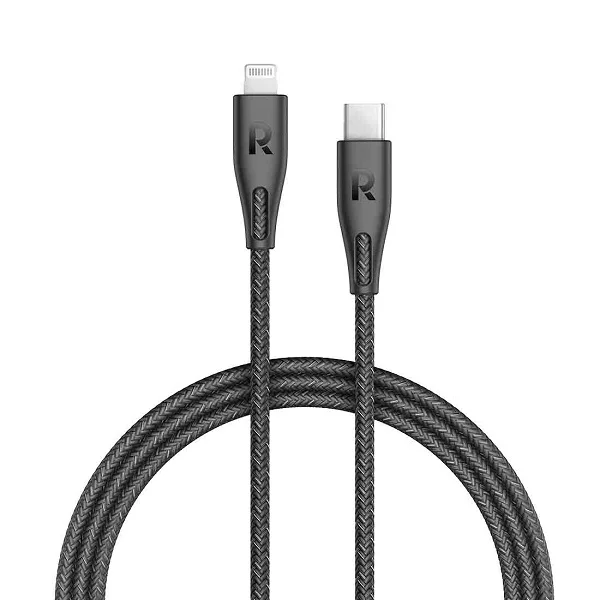RAVPower Type-C to Lightning Cable 1.2m, Black - RP-CB1004BLK