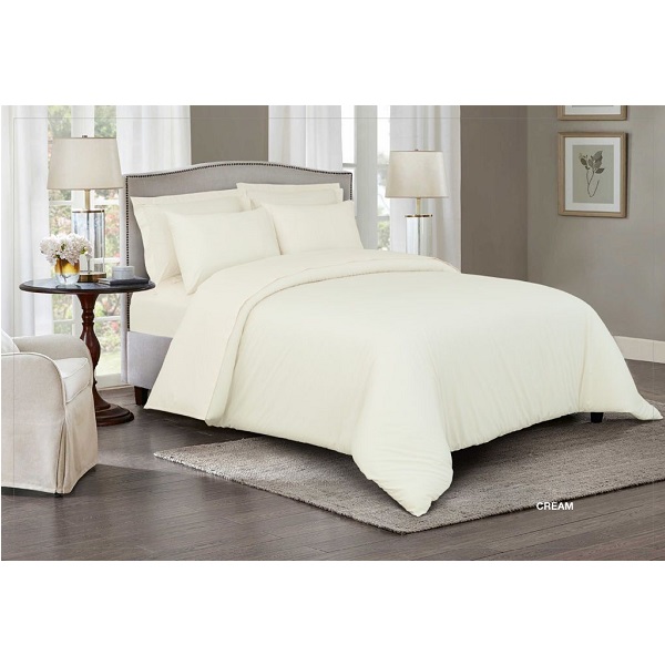CANNON Plain Twin Comforter, Set of 3 Pieces, Cream - HT03128-CRM