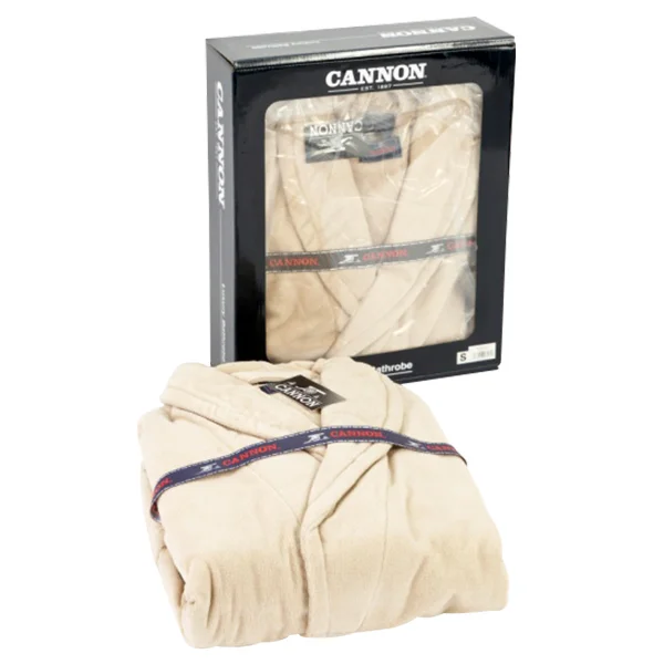 Cannon Cotton Plain Bathrobe with Hood, XL Size, Beige - CH05013-BEG-XL