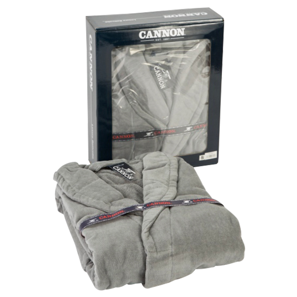 Cannon Cotton Plain Bathrobe with Hood, XL Size, Grey - CH05013-GRY-XL
