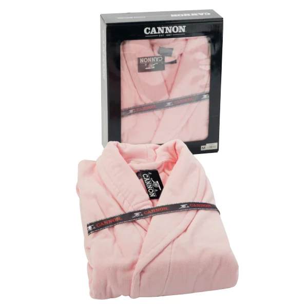 Cannon Cotton Plain Bathrobe with Hood, M Size, Pink - CH05013-PNK-M