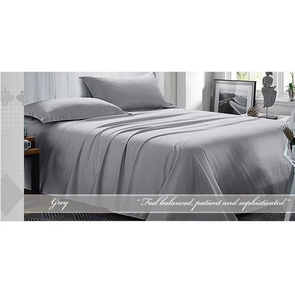 Fashion King Plain Duvet Cover Set of 4Pcs, Grey - CH02350-GRY