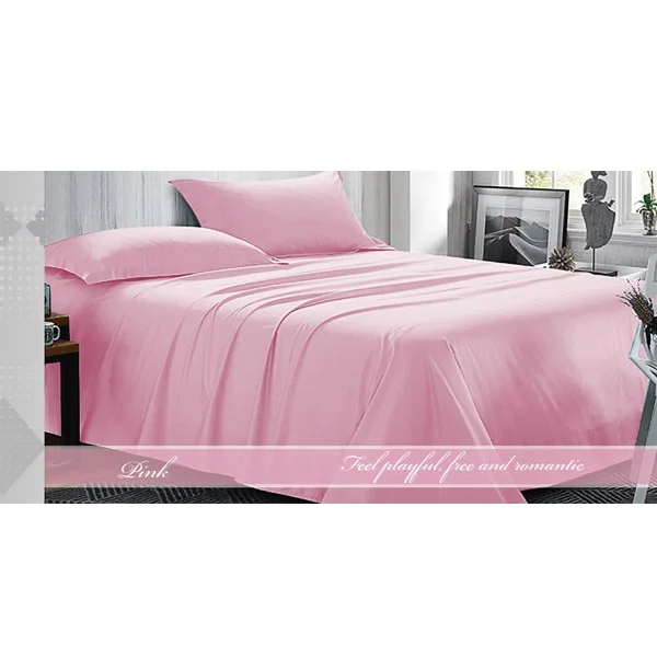 Fashion King Plain Duvet Cover Set of 4Pcs, Pink - CH02350-PNK