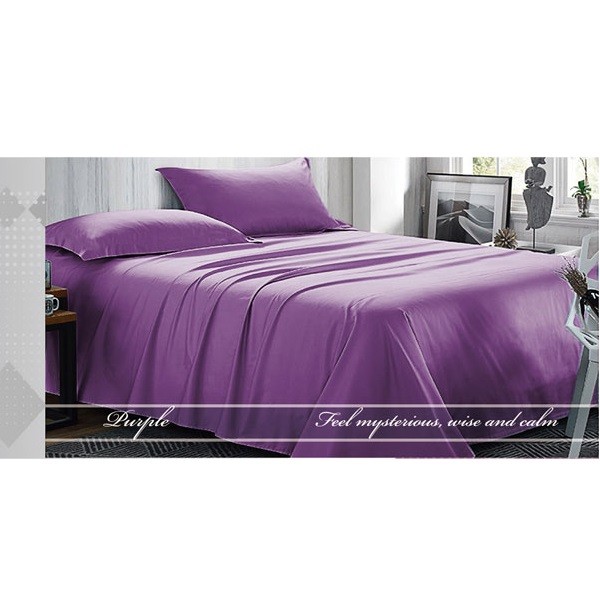 Fashion King Plain Duvet Cover Set of 4Pcs, Purple - CH02350-PRP