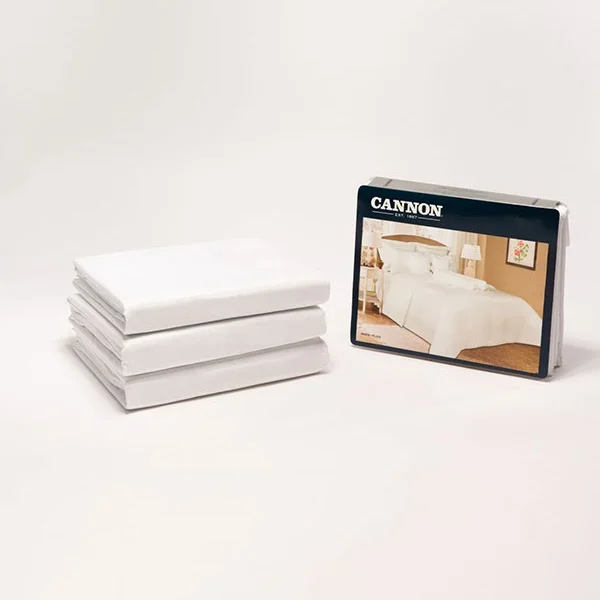 Cannon Twin Plain Duvet Cover Set of 3Pcs, White - HT02176-WHT