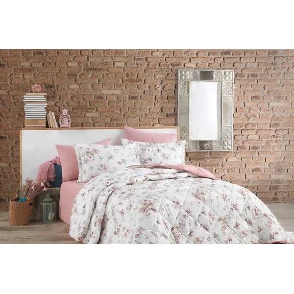 Artex Twin Printed Turkish Cotton Bedspread Set of 3Pcs, Butterfly Plum - TU02004-BUTPL