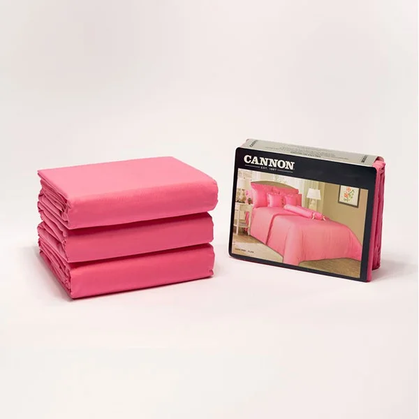Cannon Queen Fitted Bed Sheet Set of 3 Pcs, Pink - HT02174-PNK