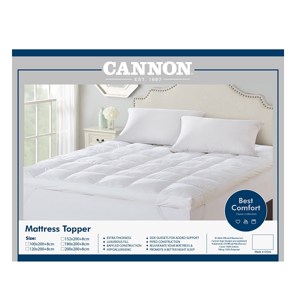 Cannon Cotton Mattress Topper, 200x200cm - CH02244