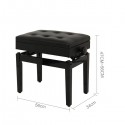 Adjustable High Quality Piano Bench, White - APB260-WHT