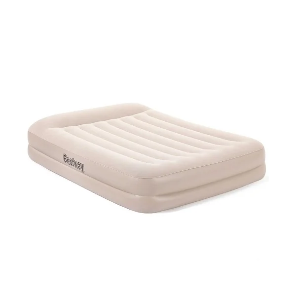 BESTWAY Tritech Queen Air Mattress with Built-in AC Pump, 2.03m x 1.52m x 42cm - 67696