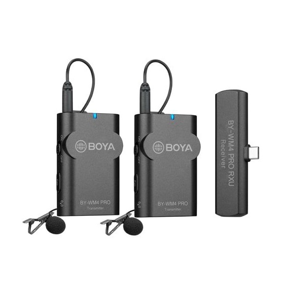 Boya BY-WM4 K6 2.4 Ghz Wireless Mic For Android & Other Type-C Devices (Receiver & 2-Transmitters)