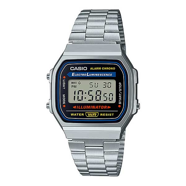CASIO Vintage Series Digital Alarm Watch, Silver - A168WA-1WDF