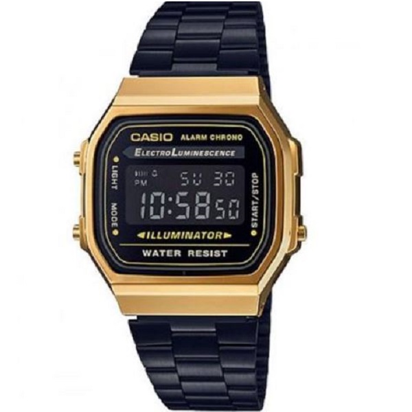 Casio Black Stainless Steel Unisex Watch - A168WEGB-1BDF