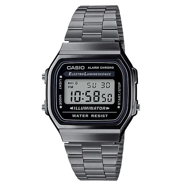 Casio Black Dial Digital Unisex Watch - A168WGG-1ADF