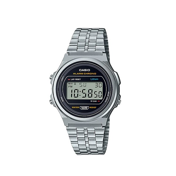 Casio Youth Vintage Stainless Steel Digital Watch for Unisex - A171WE-1ADF