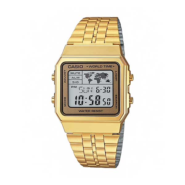 CASIO Youth Vintage Gold-Tone Digital Watch for Men - A500WGA-9DF