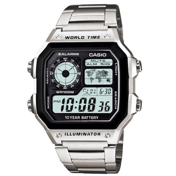 Casio Youth Series Digital Stainless Steel Unisex Watch - AE-1200WHD-1AVDF