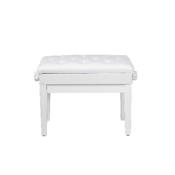 Adjustable High Quality Piano Bench, White - APB260-WHT