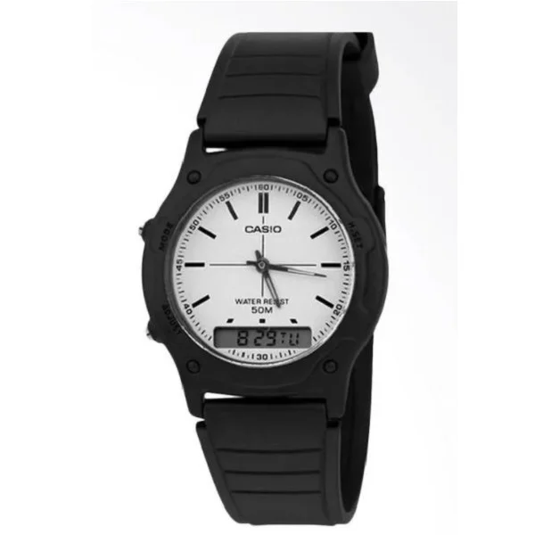 Casio Men Ana-Digi White Dial Resin Strap Watch AW-49H-7EVDF