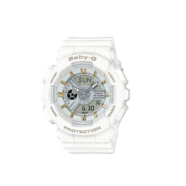 Casio Baby-G Analog-Digital White Band Watch for Women - BA-110GA-7A1DR