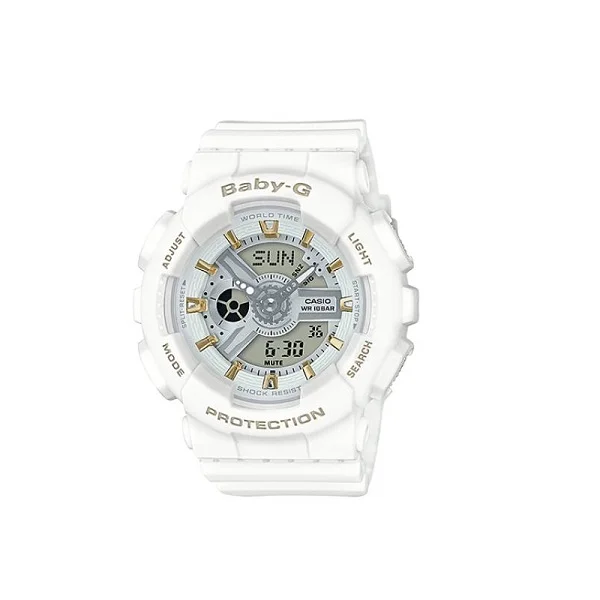 Casio Baby-G Analog-Digital White Band Watch for Women - BA-110GA-7A1DR